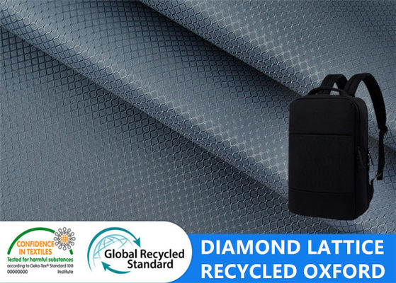 Tela de capa de Oxford del poliéster de la PU de Diamond Lattice Jacquard Recycled Pet